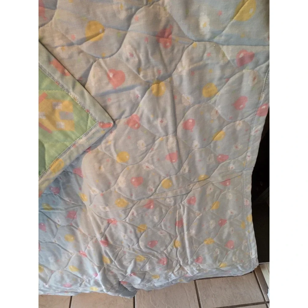 Bunnies And Bears Handmade Baby Blanket, Pastels Cottagecore Charming